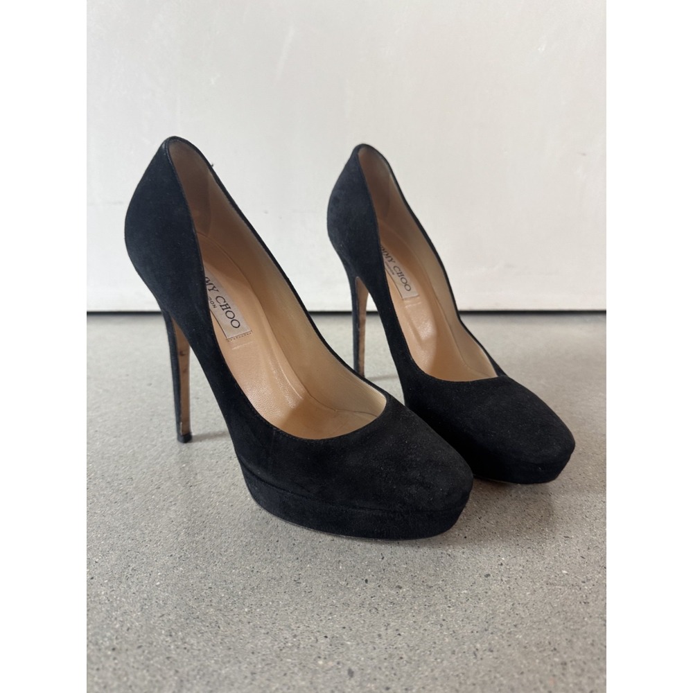 Jimmy‎ Choo Platform Heels Women's Suede Sz 39 Made in Italy